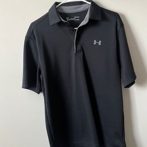 Men’s Medium Black Under Armour HeatGear Golf Shirt Medium Worn Once